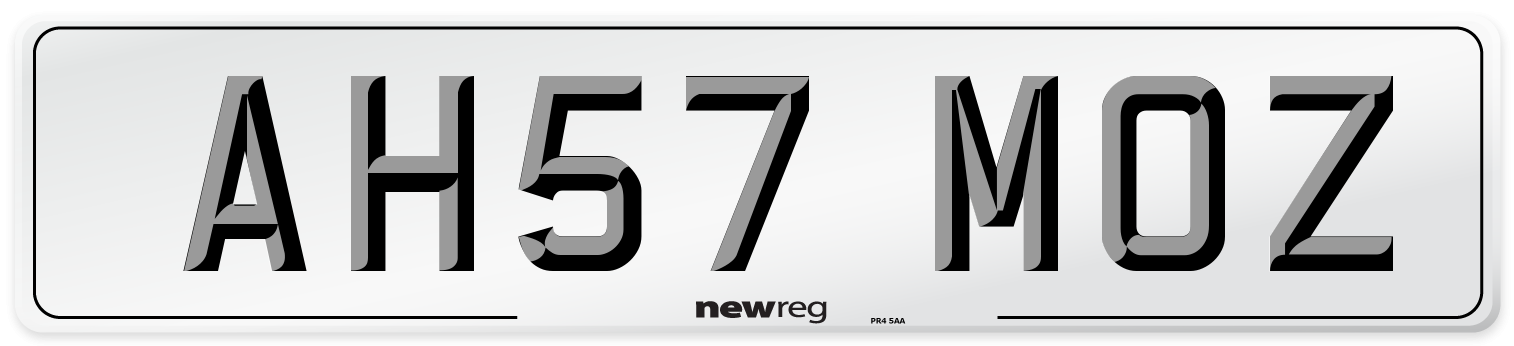 AH57 MOZ Number Plate from New Reg